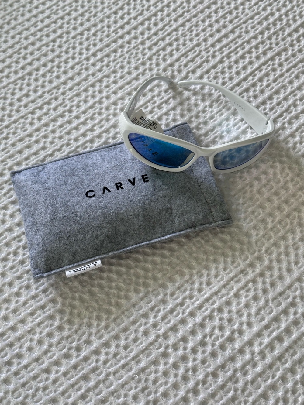 Carve Kubix Gloss White Sunglasses with Blue Iridium Lens